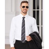 image:imageMens Dress Shirts Long Sleeve Wrinkle Free Business Button Down Shirt  Regular Fit Adjustable Cuffs Spread collar SkinFriendly Casual Easy Care Regular Fit for Wedding Vacation Work OfficeWhite