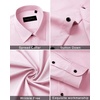 image:imageMens Dress Shirts Long Sleeve Wrinkle Free Business Button Down Shirt  Regular Fit Adjustable Cuffs Spread collar SkinFriendly Casual Easy Care Regular Fit for Wedding Vacation Work OfficePink