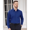 image:imageMens Dress Shirts Long Sleeve Wrinkle Free Business Button Down Shirt  Regular Fit Adjustable Cuffs Spread collar SkinFriendly Casual Easy Care Regular Fit for Wedding Vacation Work OfficeRoyal Blue