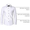 image:imageMens Dress Shirts Long Sleeve Wrinkle Free Business Button Down Shirt  Regular Fit Adjustable Cuffs Spread collar SkinFriendly Casual Easy Care Regular Fit for Wedding Vacation Work OfficeWhite