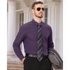 image:imageMens Dress Shirts Long Sleeve Wrinkle Free Business Button Down Shirt  Regular Fit Adjustable Cuffs Spread collar SkinFriendly Casual Easy Care Regular Fit for Wedding Vacation Work OfficePurple