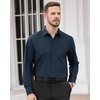 image:imageMens Dress Shirts Long Sleeve Wrinkle Free Business Button Down Shirt  Regular Fit Adjustable Cuffs Spread collar SkinFriendly Casual Easy Care Regular Fit for Wedding Vacation Work OfficeNavy Blue
