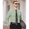image:imageMens Dress Shirts Long Sleeve Wrinkle Free Business Button Down Shirt  Regular Fit Adjustable Cuffs Spread collar SkinFriendly Casual Easy Care Regular Fit for Wedding Vacation Work OfficeLight Green