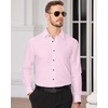 image:imageMens Dress Shirts Long Sleeve Wrinkle Free Business Button Down Shirt  Regular Fit Adjustable Cuffs Spread collar SkinFriendly Casual Easy Care Regular Fit for Wedding Vacation Work OfficePink