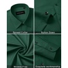 image:imageMens Dress Shirts Long Sleeve Wrinkle Free Business Button Down Shirt  Regular Fit Adjustable Cuffs Spread collar SkinFriendly Casual Easy Care Regular Fit for Wedding Vacation Work OfficeGreen