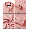 image:imageMens Dress Shirts Long Sleeve Wrinkle Free Business Button Down Shirt  Regular Fit Adjustable Cuffs Spread collar SkinFriendly Casual Easy Care Regular Fit for Wedding Vacation Work OfficeCoral