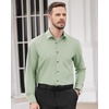 image:imageMens Dress Shirts Long Sleeve Wrinkle Free Business Button Down Shirt  Regular Fit Adjustable Cuffs Spread collar SkinFriendly Casual Easy Care Regular Fit for Wedding Vacation Work OfficeLight Green