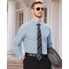 image:imageMens Dress Shirts Long Sleeve Wrinkle Free Business Button Down Shirt  Regular Fit Adjustable Cuffs Spread collar SkinFriendly Casual Easy Care Regular Fit for Wedding Vacation Work OfficeLight Blue