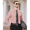 image:imageMens Dress Shirts Long Sleeve Wrinkle Free Business Button Down Shirt  Regular Fit Adjustable Cuffs Spread collar SkinFriendly Casual Easy Care Regular Fit for Wedding Vacation Work OfficeCoral