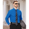 image:imageMens Dress Shirts Long Sleeve Wrinkle Free Business Button Down Shirt  Regular Fit Adjustable Cuffs Spread collar SkinFriendly Casual Easy Care Regular Fit for Wedding Vacation Work OfficeCobalt Blue