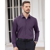 image:imageMens Dress Shirts Long Sleeve Wrinkle Free Business Button Down Shirt  Regular Fit Adjustable Cuffs Spread collar SkinFriendly Casual Easy Care Regular Fit for Wedding Vacation Work OfficePurple