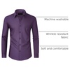image:imageMens Dress Shirts Long Sleeve Wrinkle Free Business Button Down Shirt  Regular Fit Adjustable Cuffs Spread collar SkinFriendly Casual Easy Care Regular Fit for Wedding Vacation Work OfficePurple