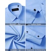 image:imageMens Dress Shirts Long Sleeve Wrinkle Free Business Button Down Shirt  Regular Fit Adjustable Cuffs Spread collar SkinFriendly Casual Easy Care Regular Fit for Wedding Vacation Work OfficeBlue