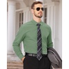 image:imageMens Dress Shirts Long Sleeve Wrinkle Free Business Button Down Shirt  Regular Fit Adjustable Cuffs Spread collar SkinFriendly Casual Easy Care Regular Fit for Wedding Vacation Work OfficeGrayish Green
