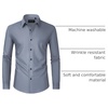image:imageMens Dress Shirts Long Sleeve Wrinkle Free Business Button Down Shirt  Regular Fit Adjustable Cuffs Spread collar SkinFriendly Casual Easy Care Regular Fit for Wedding Vacation Work OfficeGrey