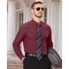 image:imageMens Dress Shirts Long Sleeve Wrinkle Free Business Button Down Shirt  Regular Fit Adjustable Cuffs Spread collar SkinFriendly Casual Easy Care Regular Fit for Wedding Vacation Work OfficeDark Red
