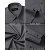 image:imageMens Dress Shirts Long Sleeve Wrinkle Free Business Button Down Shirt  Regular Fit Adjustable Cuffs Spread collar SkinFriendly Casual Easy Care Regular Fit for Wedding Vacation Work OfficeDark Grey