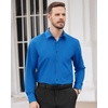 image:imageMens Dress Shirts Long Sleeve Wrinkle Free Business Button Down Shirt  Regular Fit Adjustable Cuffs Spread collar SkinFriendly Casual Easy Care Regular Fit for Wedding Vacation Work OfficeCobalt Blue