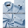 image:imageMens Dress Shirts Long Sleeve Wrinkle Free Business Button Down Shirt  Regular Fit Adjustable Cuffs Spread collar SkinFriendly Casual Easy Care Regular Fit for Wedding Vacation Work OfficeLight Blue