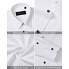 image:imageMens Dress Shirts Long Sleeve Wrinkle Free Business Button Down Shirt  Regular Fit Adjustable Cuffs Spread collar SkinFriendly Casual Easy Care Regular Fit for Wedding Vacation Work OfficeWhite