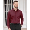 image:imageMens Dress Shirts Long Sleeve Wrinkle Free Business Button Down Shirt  Regular Fit Adjustable Cuffs Spread collar SkinFriendly Casual Easy Care Regular Fit for Wedding Vacation Work OfficeDark Red