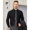 image:imageMens Dress Shirts Long Sleeve Wrinkle Free Business Button Down Shirt  Regular Fit Adjustable Cuffs Spread collar SkinFriendly Casual Easy Care Regular Fit for Wedding Vacation Work OfficeBlack