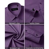 image:imageMens Dress Shirts Long Sleeve Wrinkle Free Business Button Down Shirt  Regular Fit Adjustable Cuffs Spread collar SkinFriendly Casual Easy Care Regular Fit for Wedding Vacation Work OfficePurple