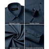 image:imageMens Dress Shirts Long Sleeve Wrinkle Free Business Button Down Shirt  Regular Fit Adjustable Cuffs Spread collar SkinFriendly Casual Easy Care Regular Fit for Wedding Vacation Work OfficeNavy Blue