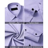 image:imageMens Dress Shirts Long Sleeve Wrinkle Free Business Button Down Shirt  Regular Fit Adjustable Cuffs Spread collar SkinFriendly Casual Easy Care Regular Fit for Wedding Vacation Work OfficeLight Purple