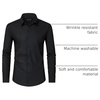 image:imageMens Dress Shirts Long Sleeve Wrinkle Free Business Button Down Shirt  Regular Fit Adjustable Cuffs Spread collar SkinFriendly Casual Easy Care Regular Fit for Wedding Vacation Work OfficeBlack