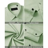 image:imageMens Dress Shirts Long Sleeve Wrinkle Free Business Button Down Shirt  Regular Fit Adjustable Cuffs Spread collar SkinFriendly Casual Easy Care Regular Fit for Wedding Vacation Work OfficeLight Green