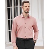 image:imageMens Dress Shirts Long Sleeve Wrinkle Free Business Button Down Shirt  Regular Fit Adjustable Cuffs Spread collar SkinFriendly Casual Easy Care Regular Fit for Wedding Vacation Work OfficeCoral