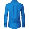 image:imageMens Dress Shirts Long Sleeve Wrinkle Free Business Button Down Shirt  Regular Fit Adjustable Cuffs Spread collar SkinFriendly Casual Easy Care Regular Fit for Wedding Vacation Work OfficeCobalt Blue