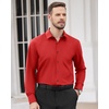 image:imageMens Dress Shirts Long Sleeve Wrinkle Free Business Button Down Shirt  Regular Fit Adjustable Cuffs Spread collar SkinFriendly Casual Easy Care Regular Fit for Wedding Vacation Work OfficeRed
