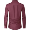 image:imageMens Dress Shirts Long Sleeve Wrinkle Free Business Button Down Shirt  Regular Fit Adjustable Cuffs Spread collar SkinFriendly Casual Easy Care Regular Fit for Wedding Vacation Work OfficeDark Red