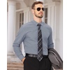 image:imageMens Dress Shirts Long Sleeve Wrinkle Free Business Button Down Shirt  Regular Fit Adjustable Cuffs Spread collar SkinFriendly Casual Easy Care Regular Fit for Wedding Vacation Work OfficeGrey