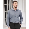 image:imageMens Dress Shirts Long Sleeve Wrinkle Free Business Button Down Shirt  Regular Fit Adjustable Cuffs Spread collar SkinFriendly Casual Easy Care Regular Fit for Wedding Vacation Work OfficeGrey