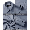 image:imageMens Dress Shirts Long Sleeve Wrinkle Free Business Button Down Shirt  Regular Fit Adjustable Cuffs Spread collar SkinFriendly Casual Easy Care Regular Fit for Wedding Vacation Work OfficeGrey