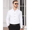 image:imageMens Dress Shirts Long Sleeve Wrinkle Free Business Button Down Shirt  Regular Fit Adjustable Cuffs Spread collar SkinFriendly Casual Easy Care Regular Fit for Wedding Vacation Work OfficeWhite