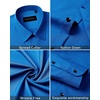 image:imageMens Dress Shirts Long Sleeve Wrinkle Free Business Button Down Shirt  Regular Fit Adjustable Cuffs Spread collar SkinFriendly Casual Easy Care Regular Fit for Wedding Vacation Work OfficeCobalt Blue