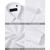image:imageMens Dress Shirts Long Sleeve Wrinkle Free Business Button Down Shirt  Regular Fit Adjustable Cuffs Spread collar SkinFriendly Casual Easy Care Regular Fit for Wedding Vacation Work OfficeSolid White