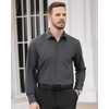 image:imageMens Dress Shirts Long Sleeve Wrinkle Free Business Button Down Shirt  Regular Fit Adjustable Cuffs Spread collar SkinFriendly Casual Easy Care Regular Fit for Wedding Vacation Work OfficeDark Grey