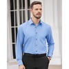 image:imageMens Dress Shirts Long Sleeve Wrinkle Free Business Button Down Shirt  Regular Fit Adjustable Cuffs Spread collar SkinFriendly Casual Easy Care Regular Fit for Wedding Vacation Work OfficeBlue
