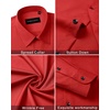 image:imageMens Dress Shirts Long Sleeve Wrinkle Free Business Button Down Shirt  Regular Fit Adjustable Cuffs Spread collar SkinFriendly Casual Easy Care Regular Fit for Wedding Vacation Work OfficeRed