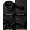 image:imageMens Dress Shirts Long Sleeve Wrinkle Free Business Button Down Shirt  Regular Fit Adjustable Cuffs Spread collar SkinFriendly Casual Easy Care Regular Fit for Wedding Vacation Work OfficeBlack
