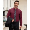 image:imageMens Dress Shirts Long Sleeve Wrinkle Free Business Button Up Shirts  Non Iron Stretch Spread Collar Regular Fit for Business Casual Wedding Office Workwear Dinners Funeral Formal OccasionBurgundy