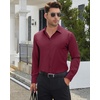 image:imageMens Dress Shirts Long Sleeve Wrinkle Free Business Button Up Shirts  Non Iron Stretch Spread Collar Regular Fit for Business Casual Wedding Office Workwear Dinners Funeral Formal OccasionBurgundy