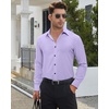 image:imageMens Dress Shirts Long Sleeve Wrinkle Free Business Button Up Shirts  Non Iron Stretch Spread Collar Regular Fit for Business Casual Wedding Office Workwear Dinners Funeral Formal OccasionLavender