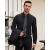 image:imageMens Dress Shirts Long Sleeve Wrinkle Free Business Button Up Shirts  Non Iron Stretch Spread Collar Regular Fit for Business Casual Wedding Office Workwear Dinners Funeral Formal OccasionBlack