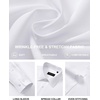 image:imageMens Dress Shirts Long Sleeve Wrinkle Free Business Button Up Shirts  Non Iron Stretch Spread Collar Regular Fit for Business Casual Wedding Office Workwear Dinners Funeral Formal OccasionAll White